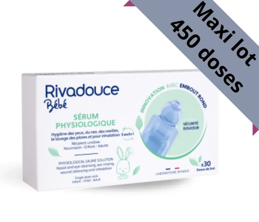 Sérum physiologique MAXI lot, 15 boites de 30