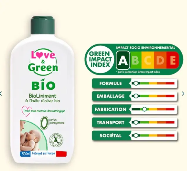 [S1023] Liniment Bébé certifié Bio Love & Green 500ML