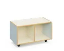 Casier KY hauteur 42 cm sur roulettes – finition érable (Bleu clair)