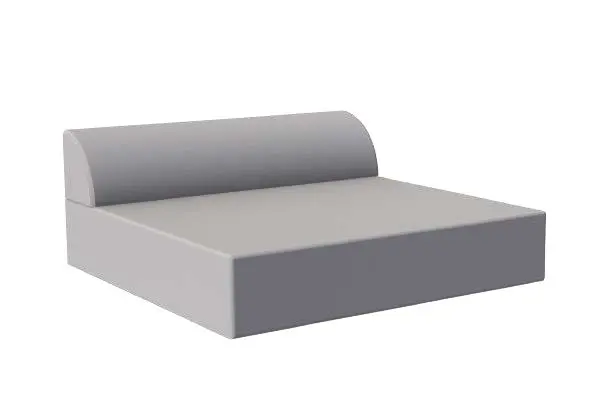 Ensemble matelas en mousse et dossier pour coin regroupement en crèche, 100x100cm (Argile)