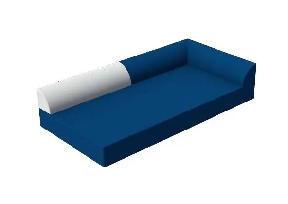 Matelas en mousse et dossier pour coin regroupement en crèche et maternelle, 200x100cm 