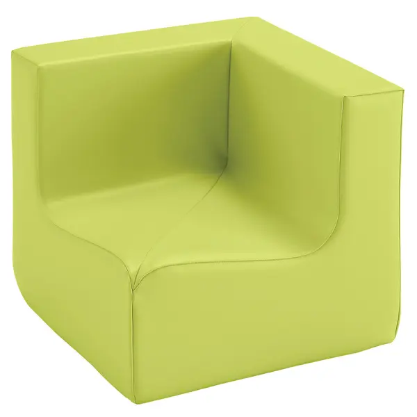Chauffeuse d'angle à 90° en tissu enduit L47cm- hauteur d'assise 24 cm (Argile)