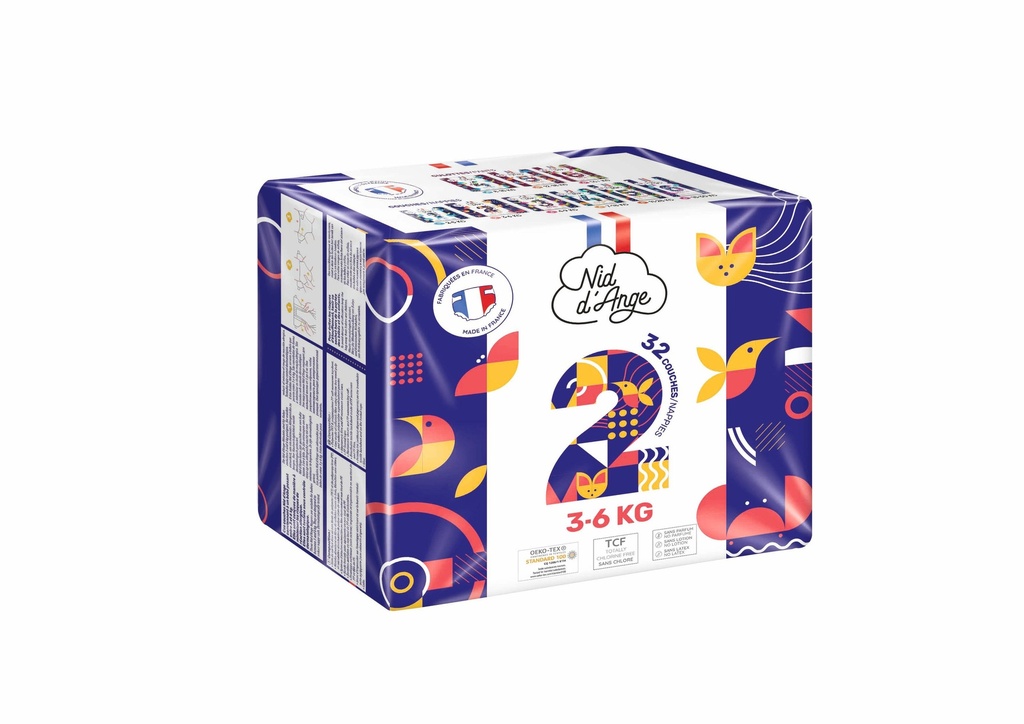 Couches écologiques Nid d'Anges (Taille 1 - 2 à 5kg)