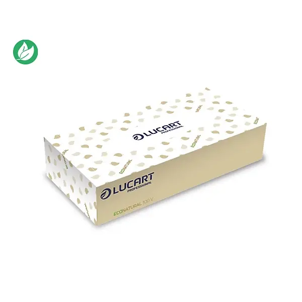 [S1220] Boite mouchoirs recyclés rectangulaire blanc 2 plis, carton de 20 boites