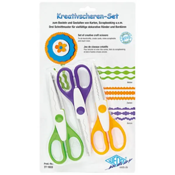 Set de ciseaux cranteurs créatifs – Lot de 3 – Assortis