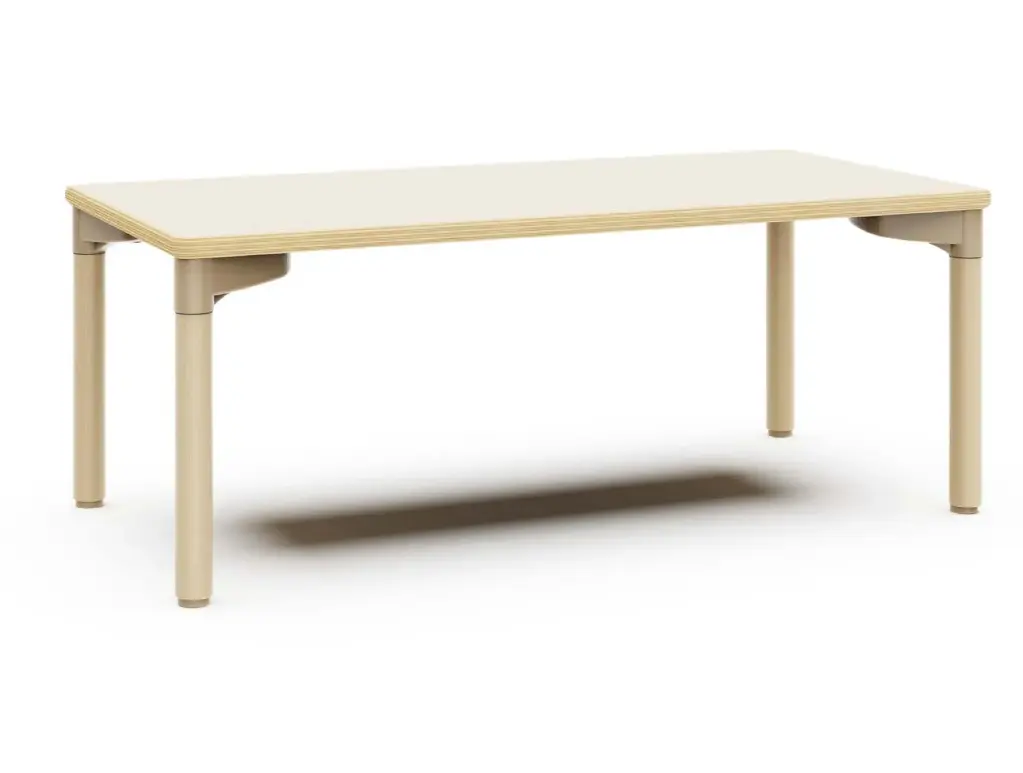 Table rectangulaire ELDER pour crèche et maternelle, 120x60 cm, tailles 1 à 3 (Taille 1, Blanc)
