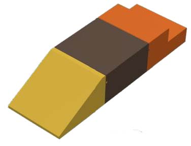 Parcours de motricité pour maternelle, 3 modules alignés (Nuancier cocon)