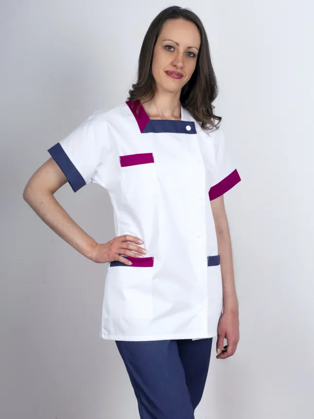 Tunique femme à manches courtes, coloris au choix (Bleu, Taille 0)