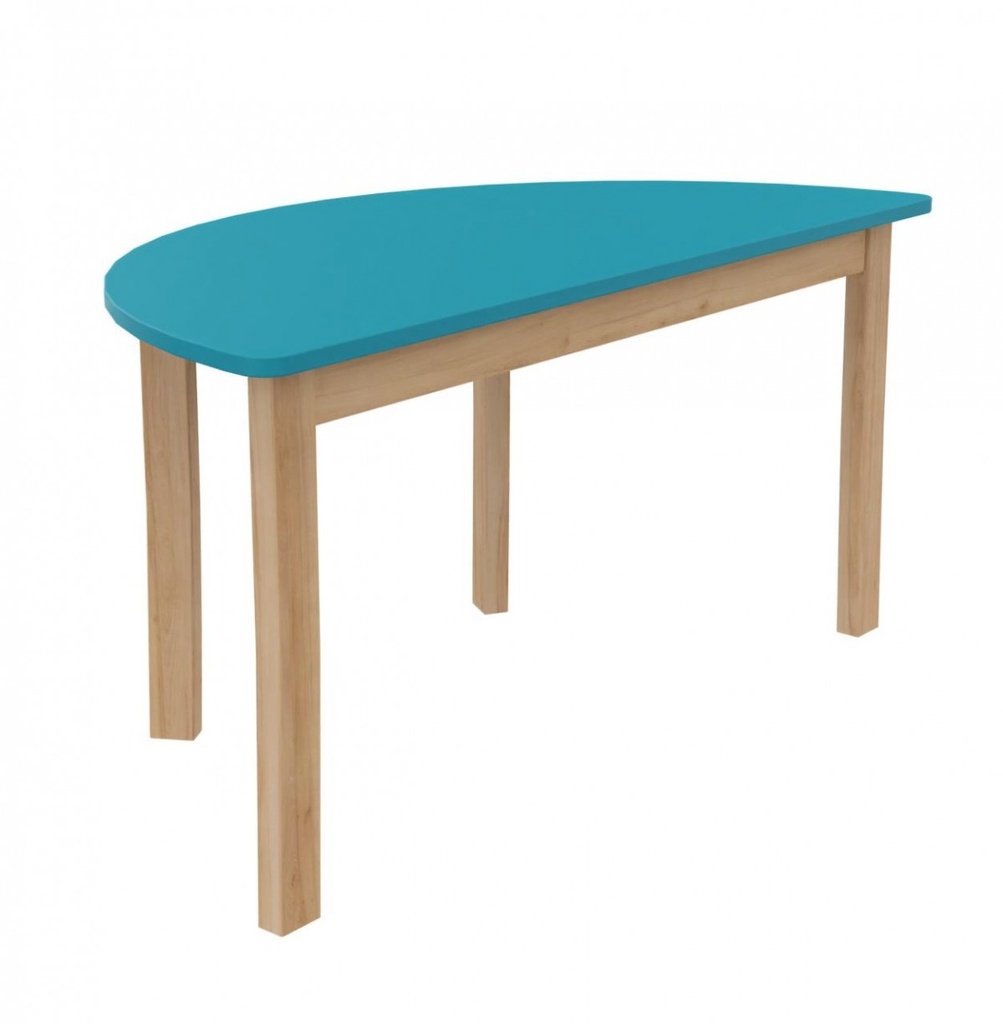 Table K'Briol demi-cercle diam.120cm pour crèches et écoles, tailles 00 à 4 (Blanc, Taille 00 (taille crèche))