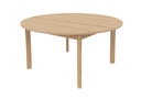 Table de crèche et maternelle ronde K'Briol Ø120 en bois de hêtre avec finition vernie, taille 00 à 4