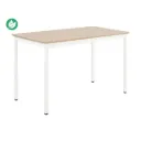 Table de réunion rectangulaire - 120x60 cm - Plateau Hêtre et Pieds Noirs