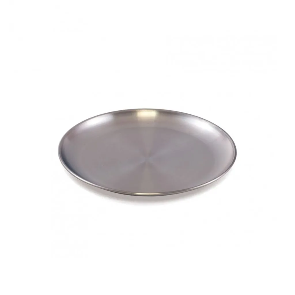 [S2606] Assiette plate en inox pour crèche, plusieurs diamètres disponibles – Lot de 12 (Small)