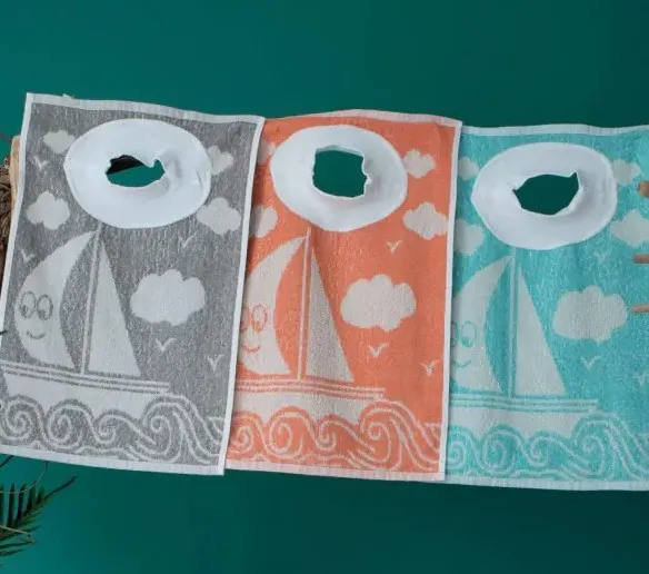 Bavoir à élastique en tissu éponge – 35 x 50 cm – lot de 12