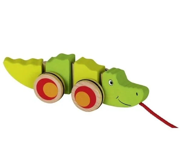 ANIMAL À TIRER EN BOIS CROCODILE