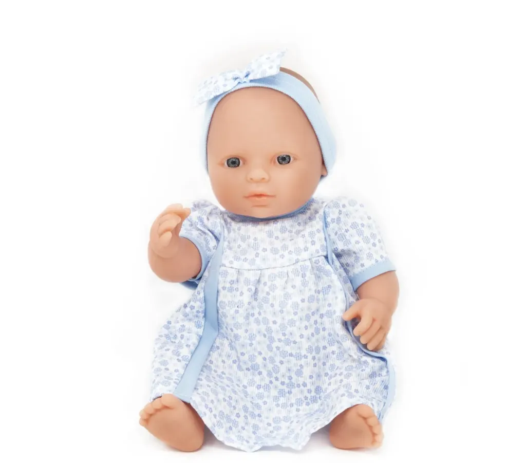 POUPÉE CORPS DUR SANS CHEVEUX 30CM EUROPÉENNEROBE BLEU