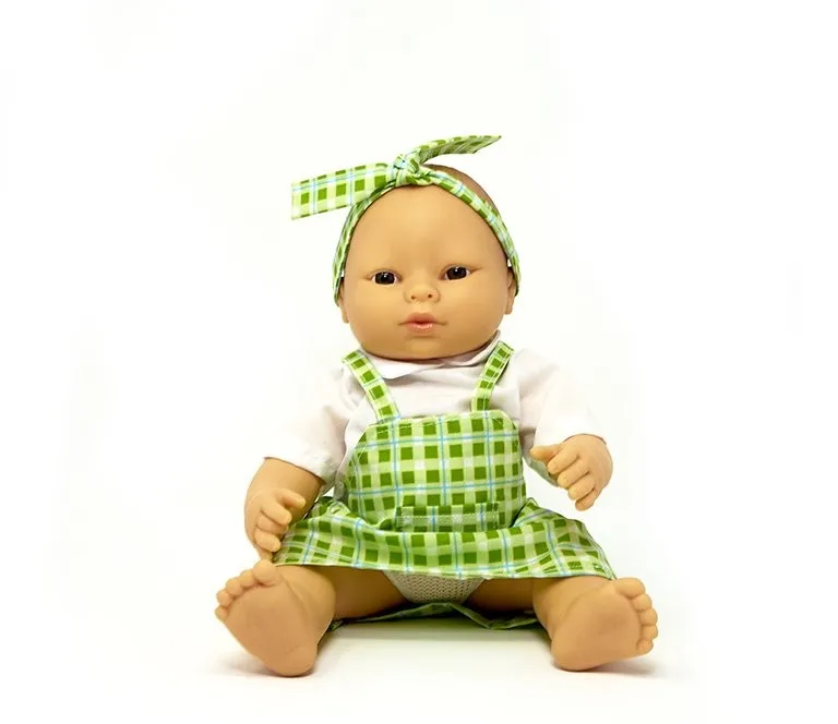 POUPÉE CORPS DUR SANS CHEVEUX 30CM CRÉOLE ROBEVERTE