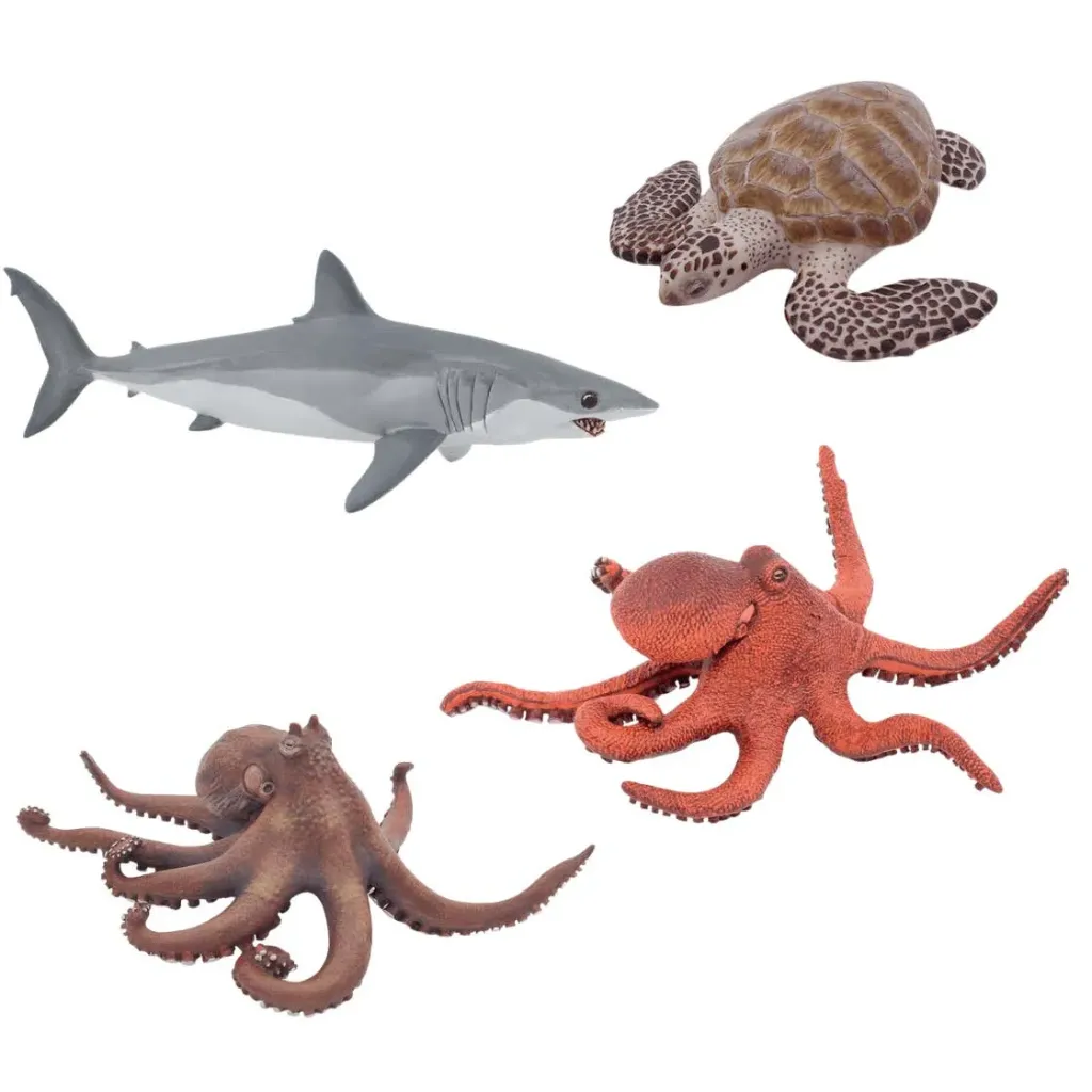 4 FIGURINES LES ANIMAUX MARINS 10 MOIS ET PLUS