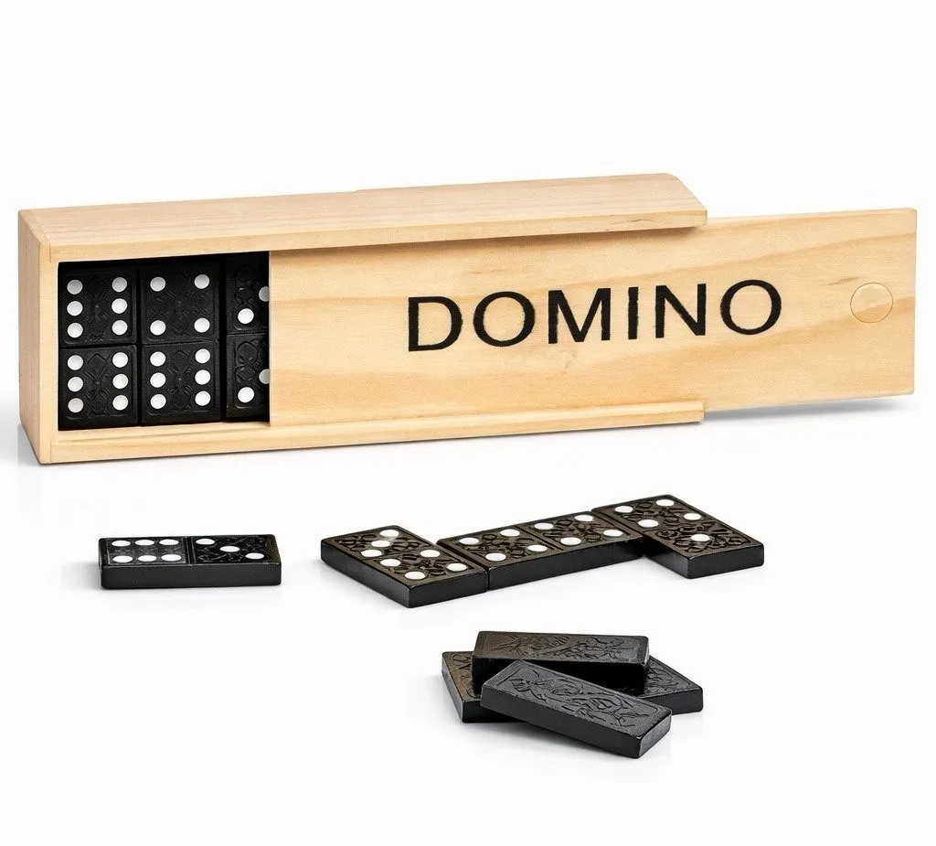 JEU DE DOMINOS BOÎTE EN BOIS