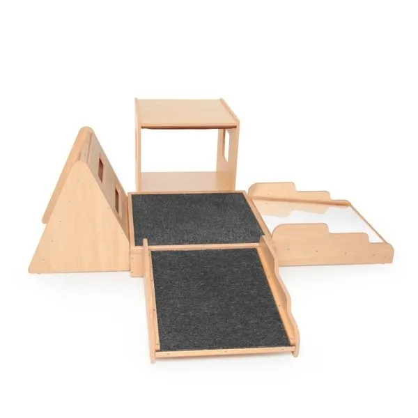 Parcours de motricité en bois avec miroir