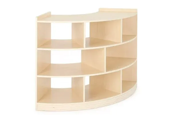 Meuble de rangement quart de cercle à 8 compartiments