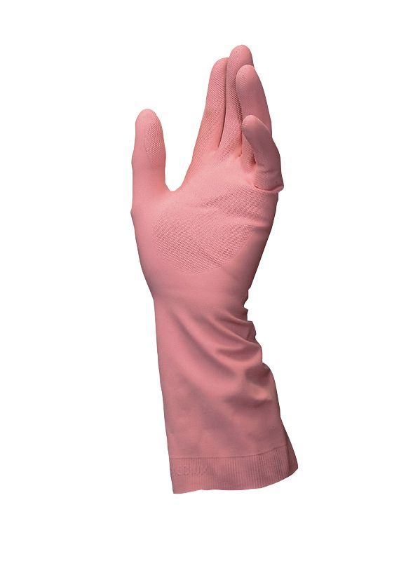 Gants de ménage en latex rose taille 7