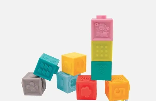 Cubes souples texturés à emboiter, lot de 9
