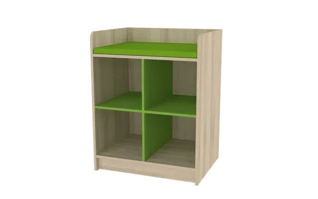 [MCN854VR] Meuble à langer pour espace accueil en crèche - 4 casiers