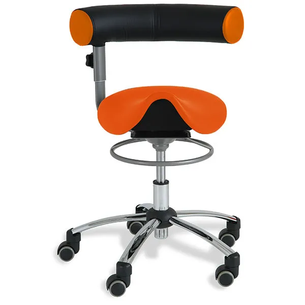 Tabouret ergonomique MERLN à vérin bas pour professionnels de la petite enfance avec assise SELLE
