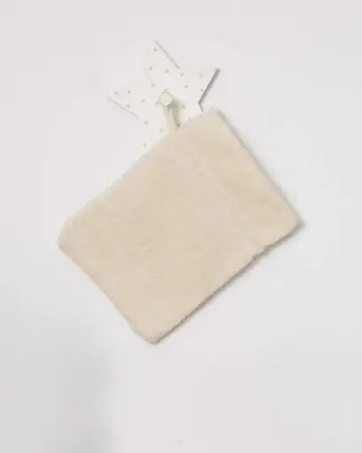 [1673] Lot de 12 gants de toilette en coton bio, couleur naturelle