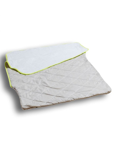 [1700] Duvet été doublé éponge en coton uni gris perle, lot de 2