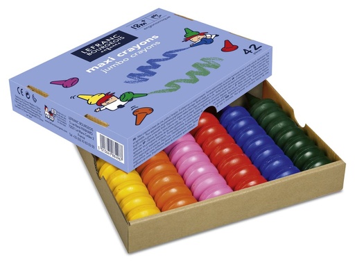 [750] Pack de 42 Maxi Crayons Ergonomiques pour Enfants