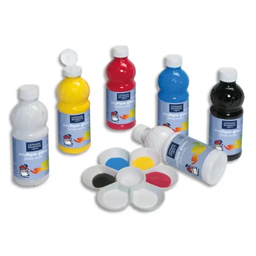 [1716] Assortiment de gouache lavable pour enfants - 6 bouteilles de 500 mL
