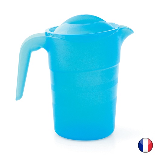 [1895_LOT] Pichet empilable 1,5L en polypropylène bleu avec couvercle - Lot de 3