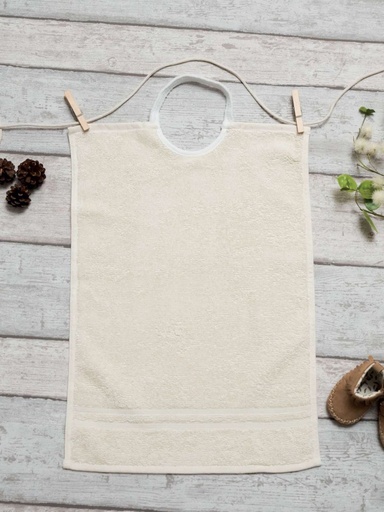 [2288] Bavoir en coton bio avec encolure élastique 35x50cm, lot de 12