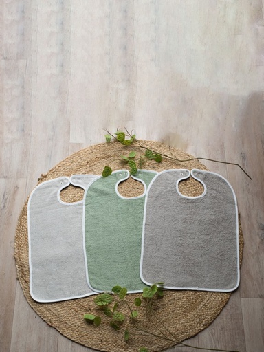 Bavoir à pression 37x50cm pour repas en crèche, lot de 10