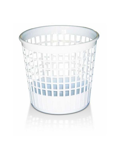 [2628] Corbeille à papier en plastique blanc - 12L
