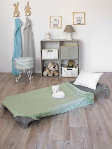 Couverture en microfibre pour couchette 75x115cm, coloris au choix, lot de 2