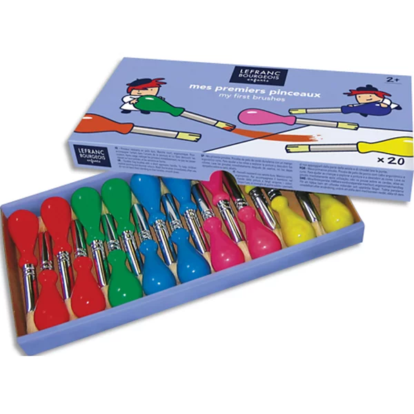 [3112] Pinceaux ergonomiques pour enfants - Lot de 20