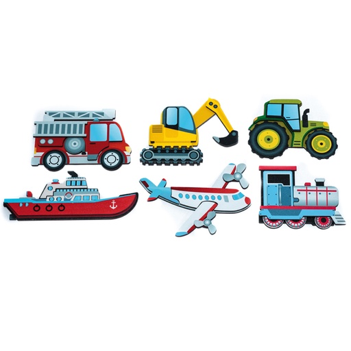 [3140] Puzzle magnétique éducatif en bois, set de 6 pièces