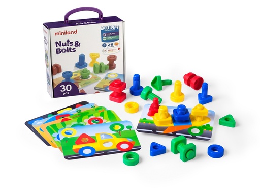 [3200] Jeu éducatif de vissage et de boulonnage, 30 pièces pour la coordination main-œil