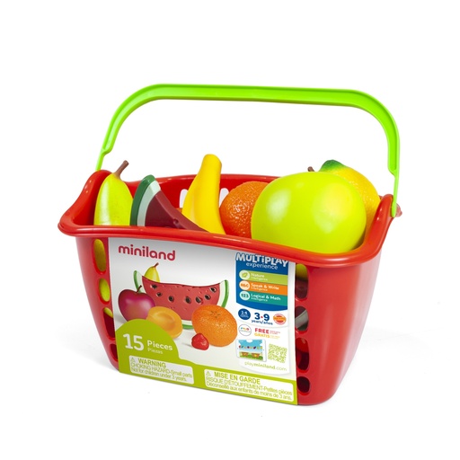 [3223] Panier de 15 Fruits pour dinette (3-9 ans)