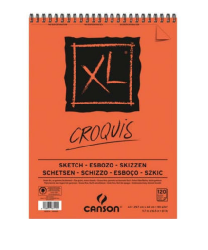 [3465_LOT] Bloc de 120 feuilles A3 en papier ivoire 90g à spirales, lot de 5