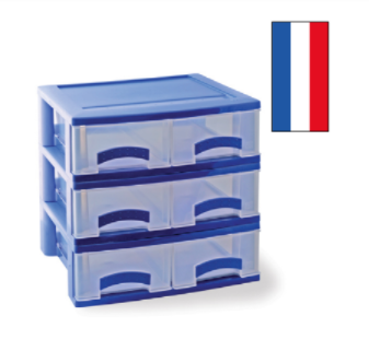 [3568] Petit rangement à tiroirs en polypropylène pour organisation efficace