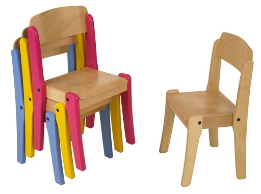 Chaise empilable pour collectivités avec patins antibruit, Taille 00 à taille 2