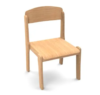 [3661] Chaise pour professionnel petite enfance et maternelle en hêtre massif (T3)