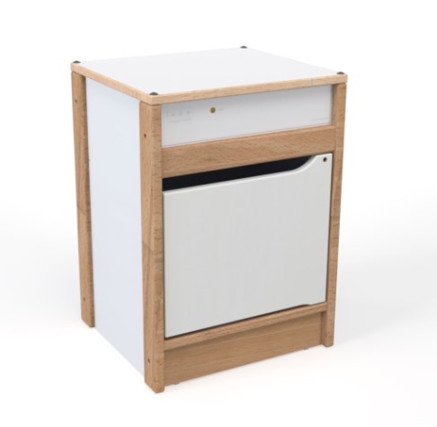 [3673] Réfrigérateur d'imitation pour crèches en bois de hêtre