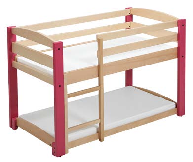 Ensemble lit superposé modulaire pour maternelle avec matelas inclus