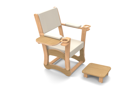 Fauteuil d'allaitement ergonomique avec tablette et range biberons