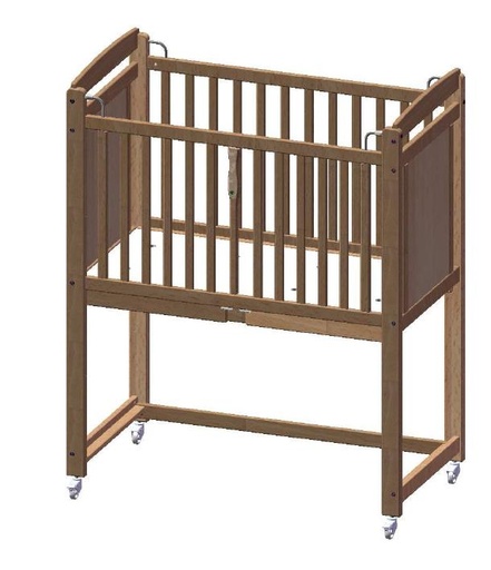 Lit haut à barreaux avec fermeture à une main et matelas épaisseur 10cm