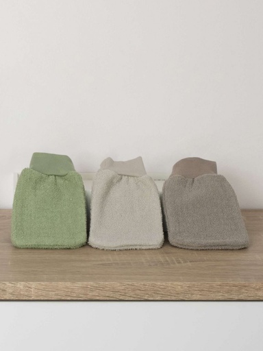 [4216] Lot de 12 gants de toilette éducatifs pour enfants à bords élastiques, coloris assortis